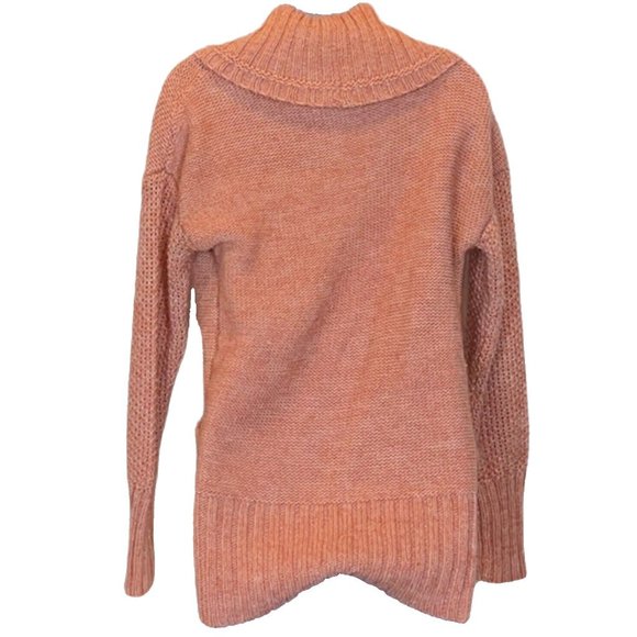 Ann Taylor Loft Alpaca-Wool Blend Salmon Low V-neck Knitted Sweater Large L - Picture 6 of 10